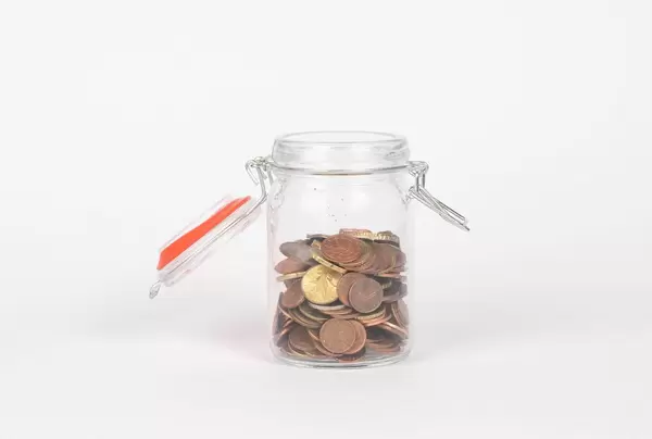 Glass jar with coins  Flip 2019