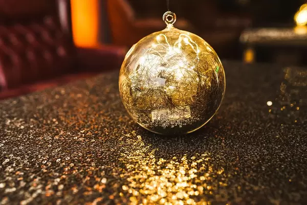 Glitter Golden Decor Ball On The Table (Flip 2020)