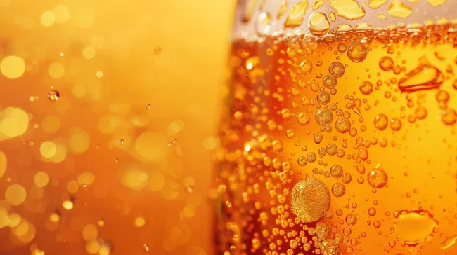 Glitzernde Blasen in hellem Honig