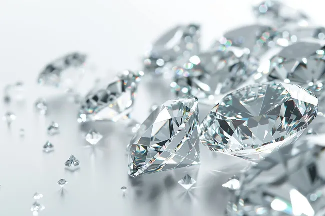 Glitzernde Diamanten in brillanter Macro-Aufnahme