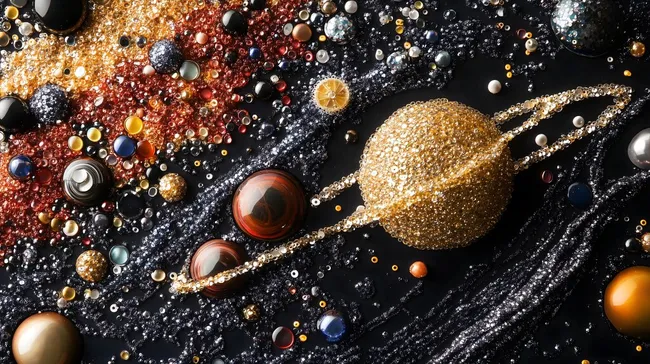 Glitzernde kosmische Perlenwelt