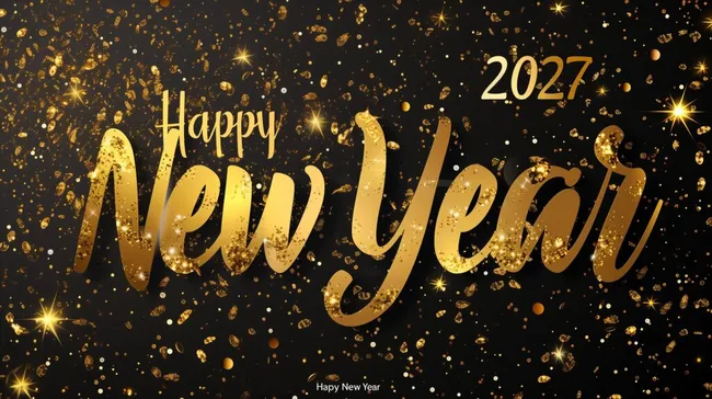 Glitzernde Neujahrs-Hintergrundillustration 2027