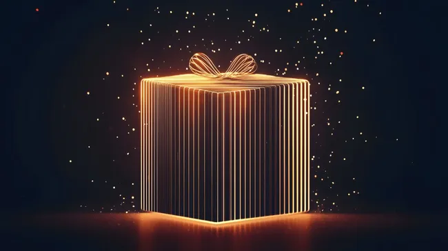 Glitzerndes, goldenes Geschenkkarton-Design