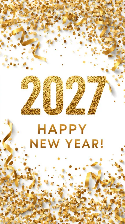 Glitzerndes Goldkonfetti für 2027 Neujahr