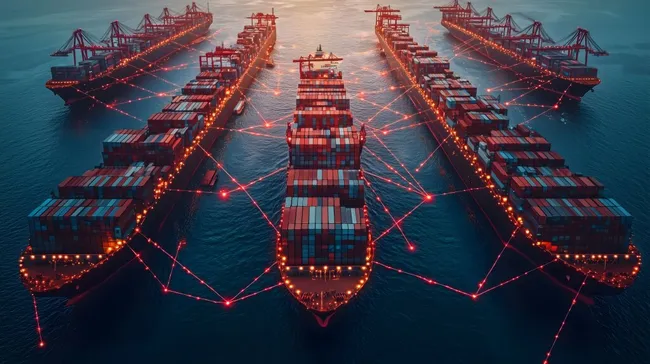 Globale Frachtlogistik auf digitaler Weltkarte