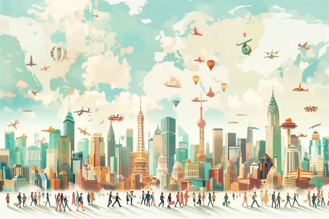 Globale Metropole - Luftbild der Skyline