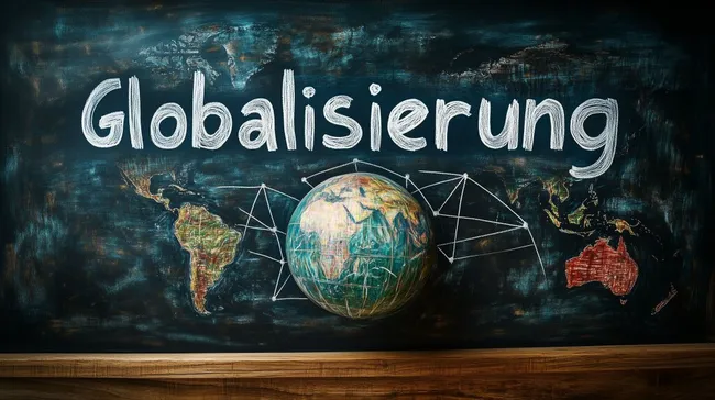 Globalisierung - Konzept mit Weltkugel und Vernetzungssymbolen
