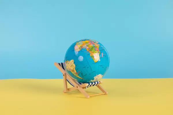 Globe on the top of deck chair