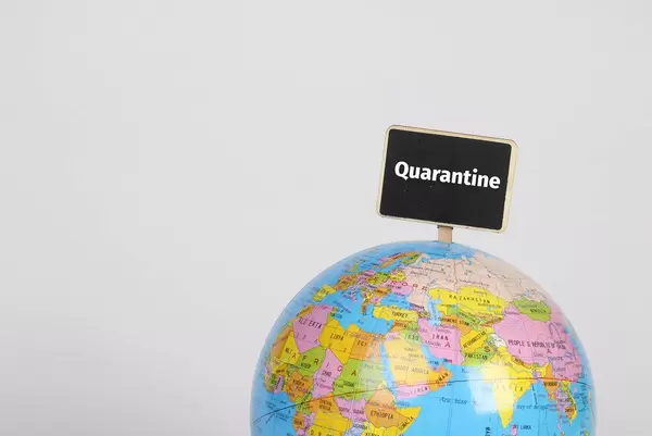 Globe with Quarantine sign