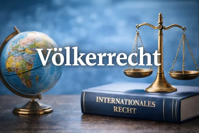 Globus, Gesetzbuch und Justitia-Symbol für internationales Recht