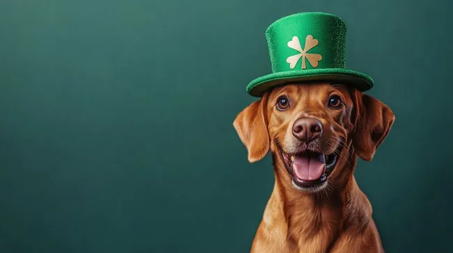 Glücklicher Hund mit St. Patrick's Day Hut kostenlos herunterladen