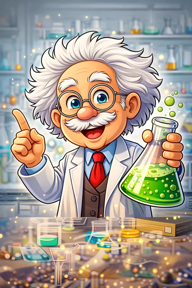 Glücklicher, lachender Wissenschaftler im Labor