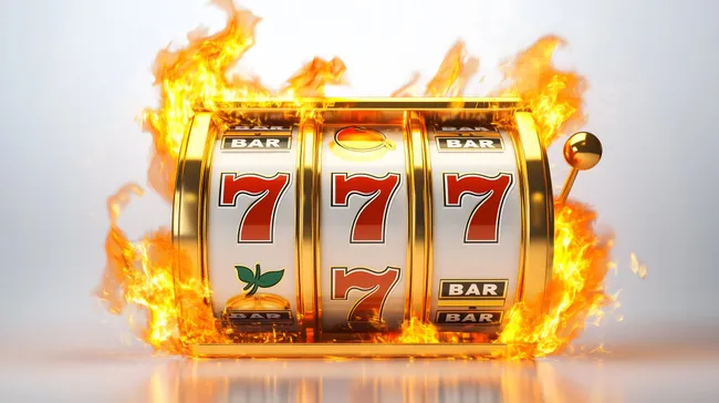 Glücksjäger - Jackpot-Automaten mit lodernden Flammen