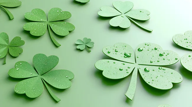 Glücksklee-Hintergrund mit Tautropfen