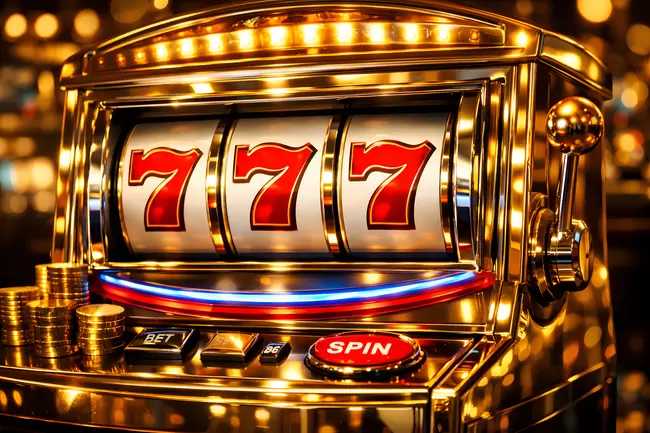 Glückssymbol der Spielautomaten - 777 in gold