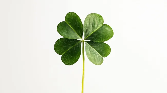 Glückssymbol Kleeblatt auf weißem Hintergrund