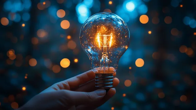 Glühende Glühbirne in stimmungsvoller Beleuchtung