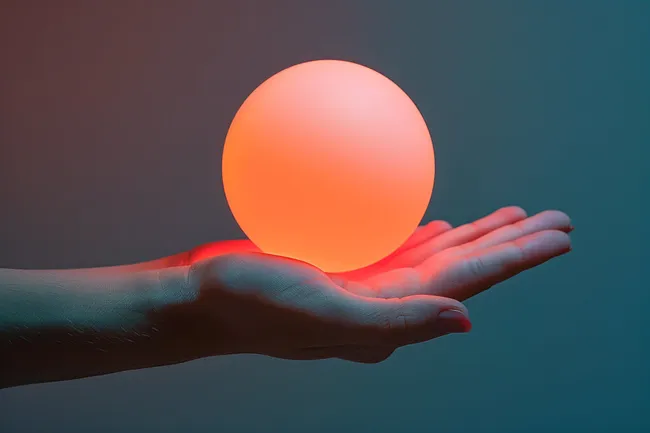 Glühende Kugel in der Hand