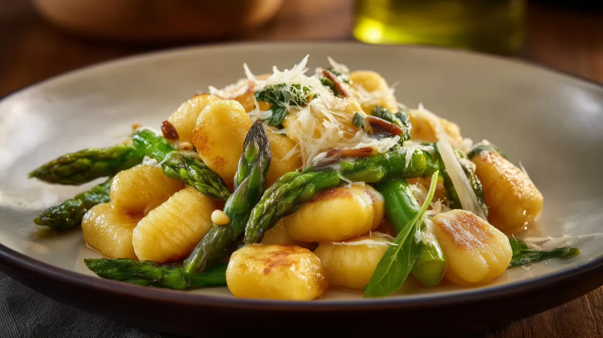 Gnocchi mit grünem Spargel und Parmesan