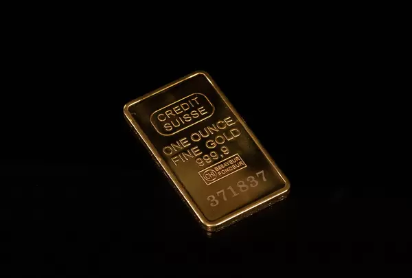 Gold bar on black background