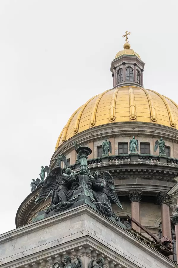 Golden dome of the St. Isaac's Cathedral in Saint Petersburg