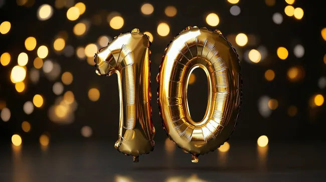 Goldene 110. Jubiläumsfeier mit Lichteffekten