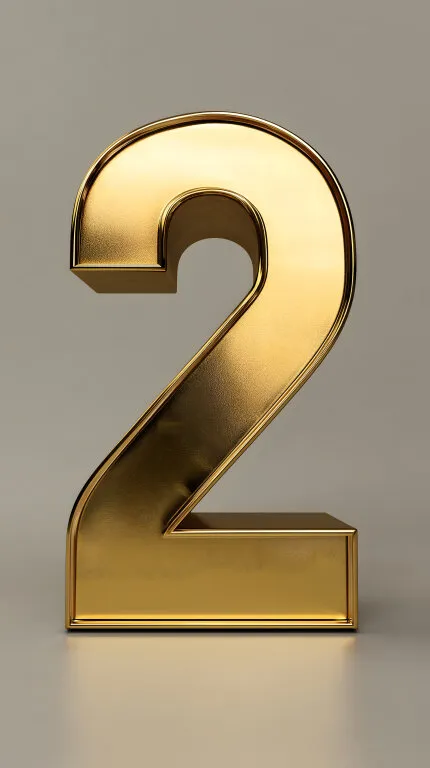 Goldene 2 auf grauem Hintergrund