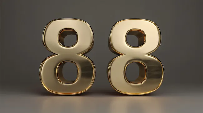 Goldene 88 auf grauem Hintergrund