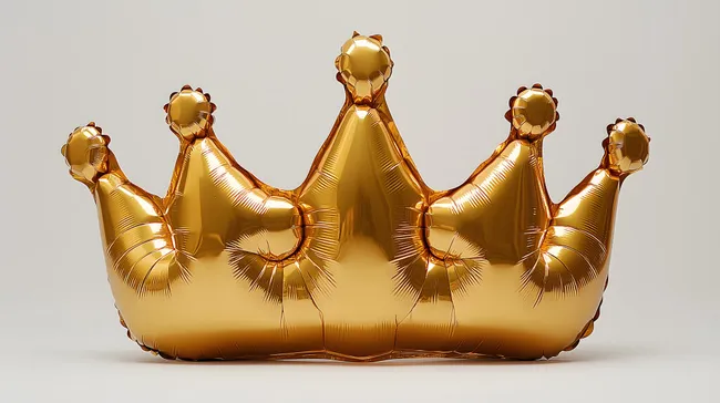 Goldene Ballonkrone auf weißem Hintergrund