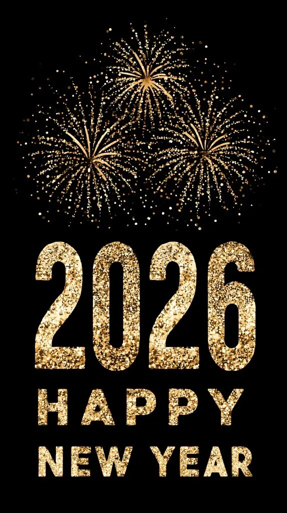 Goldene Feuerwerke und funkelnde Zahlen für Neujahrsfest 2026