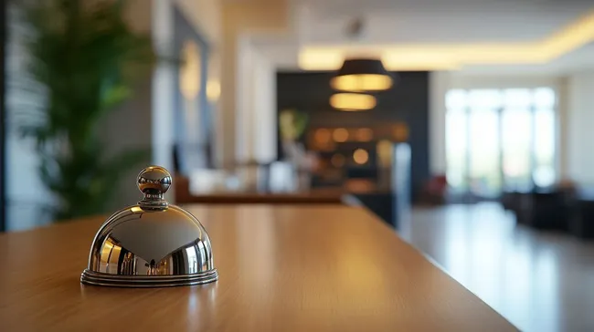 Goldene Glocke im modernen Hotelrestaurant