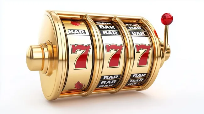 Goldene Glücksspiel-Spielautomaten mit 777-Symbolen