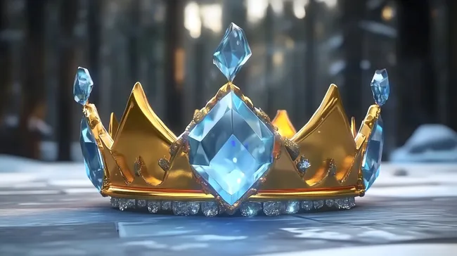 Goldene Königskrone mit funkelnden Edelsteinen