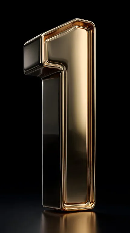 Goldene Nummer eins auf schwarzem Hintergrund