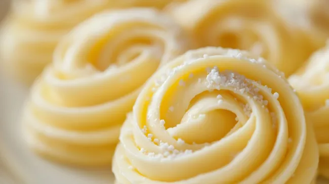Goldene Rosette aus frischer Butter mit Meersalz