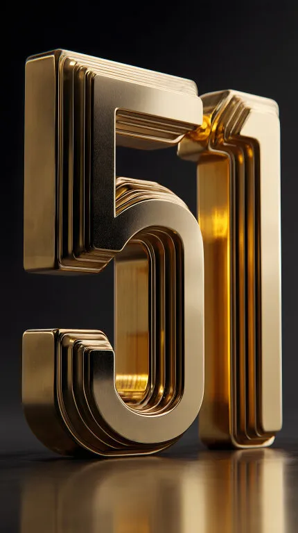 Goldene Zahl 51 im modernen Design