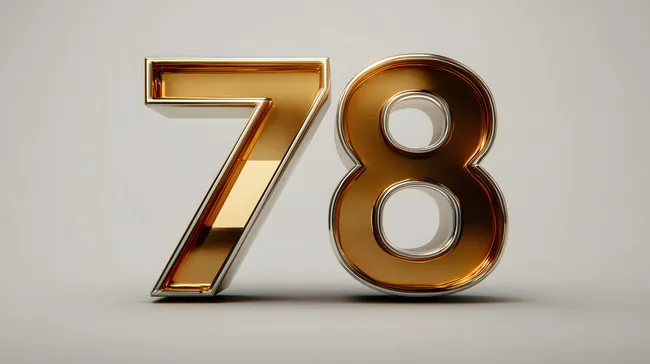 Goldene Zahlen in 3D-Optik auf hellem Hintergrund