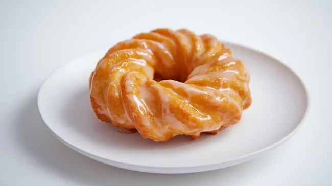 Goldene Zitronenkringel auf Keramikteller