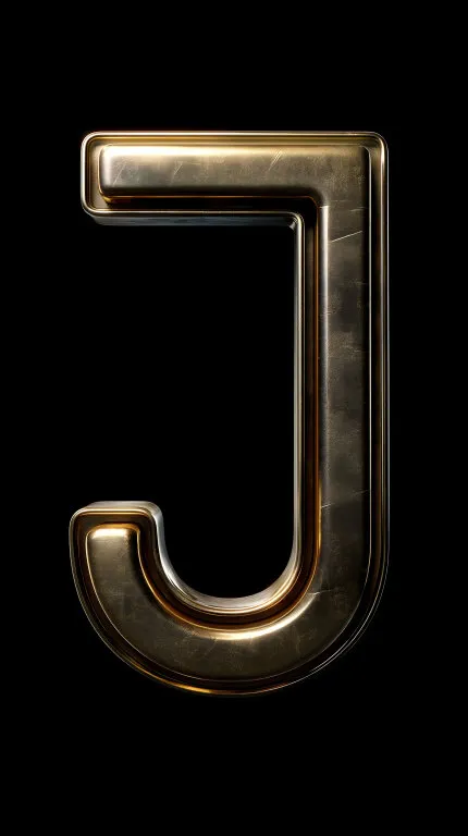Goldener Buchstabe J in dunkler Studioatmosphäre
