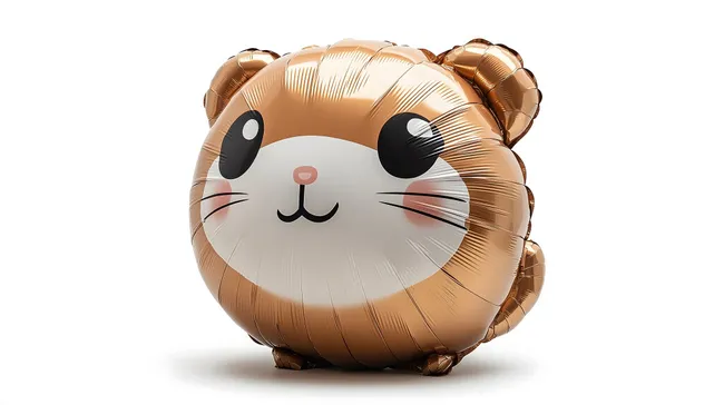 Goldener Hamsterballon mit süßem Gesichtsausdruck