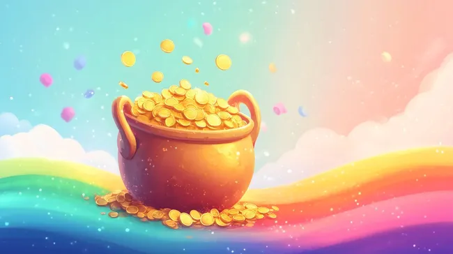 Goldener Schatz am Ende des Regenbogens