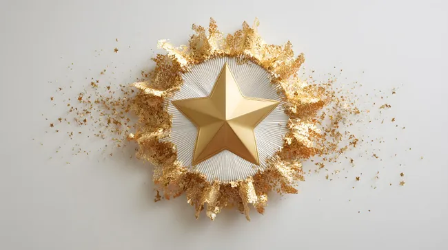 Goldener Stern in funkelnder Explosion