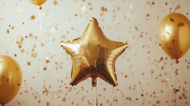 Goldener Sternförmiger Luftballon für Feierlichkeiten