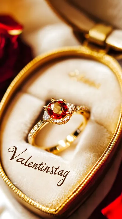 Goldener Verlobungsring mit funkelndem Edelstein