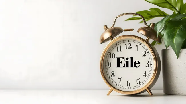 Goldener Vintage-Wecker mit Eilbotschaft