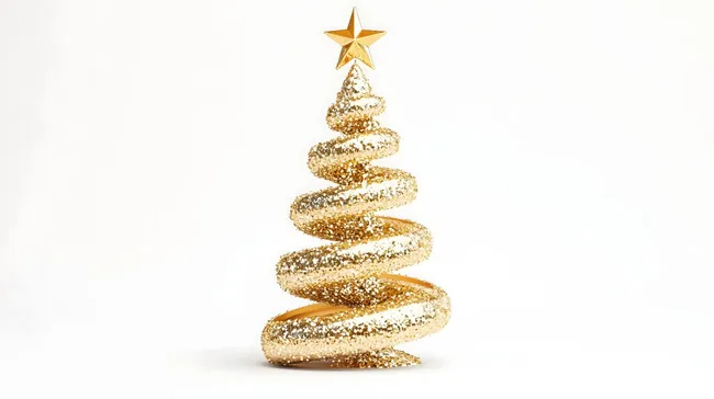 Goldener Weihnachtsbaum mit Stern - Minimalistische Weihnachtsdeko