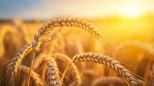 Goldenes Weizenfeld bei Sonnenuntergang