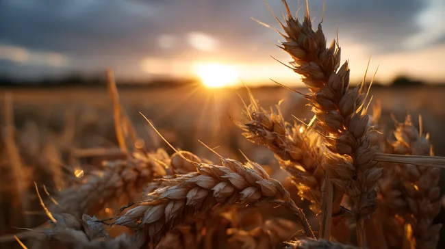 Goldenes Weizenfeld im warmen Sonnenlicht