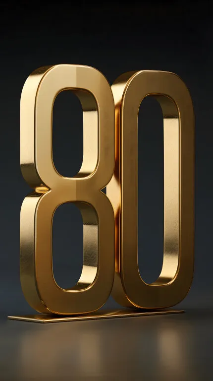 Goldfarbene 80 als dekorativer Hingucker