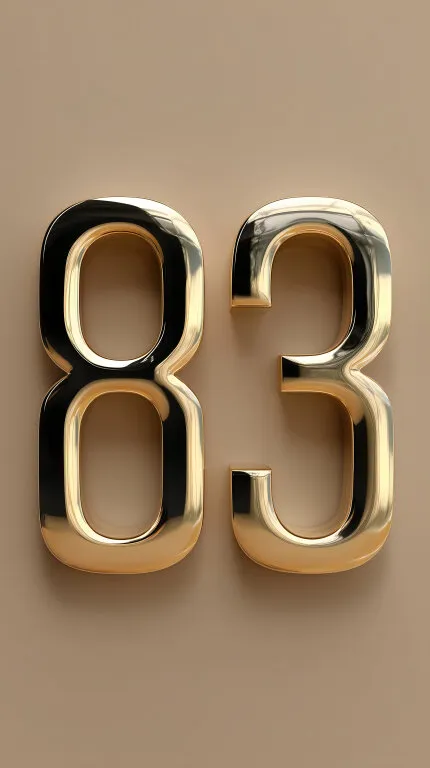 Goldfarbene Zahlenornamente auf beigem Hintergrund